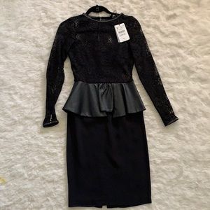 Black peplum dress